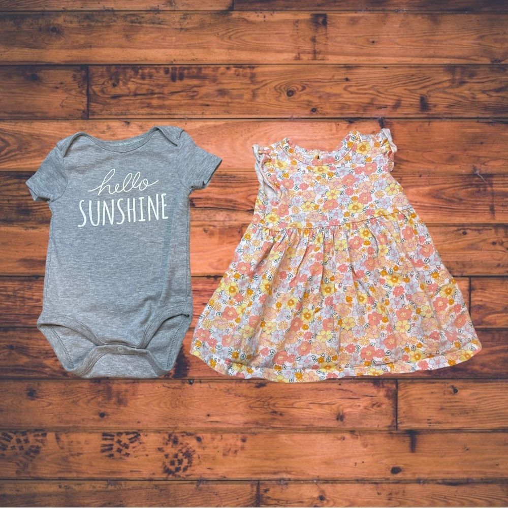 5 for $25🔥Carter's/ Cloud Island Matching Outfit Baby Girl Size 6-9‎ Months